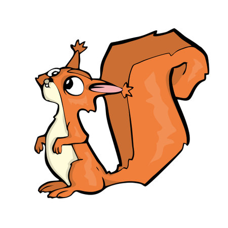 Squirrel Friendly Cute forest animal Cartoon. Vector illustration.のイラスト素材