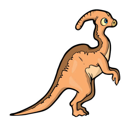Dinosaur on white background Cute Cartoon. Vector illustrationのイラスト素材