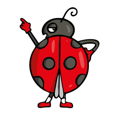 Ladybug Friendly Cute insect cartoon. Vector illustrationのイラスト素材