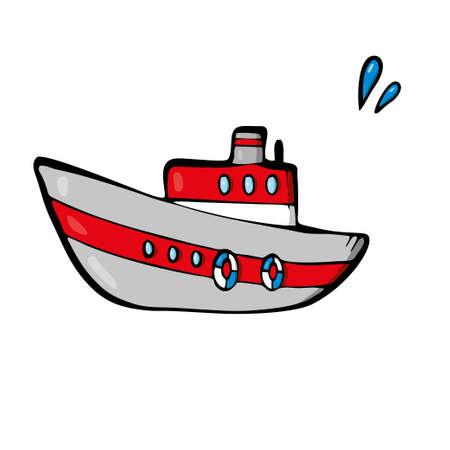 Board on white background Cute Cartoon transport. . Vector illustrationのイラスト素材