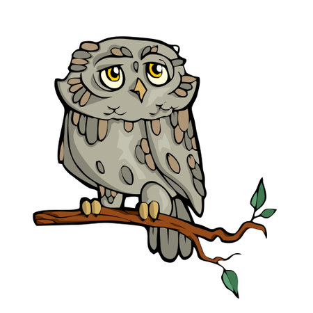 Owl Friendly Cute forest animal Cartoon. Vector illustrationのイラスト素材