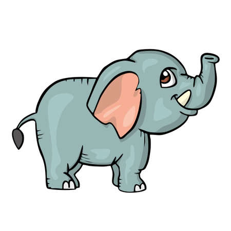 Elephant on white background Cute Cartoon animal . Vector illustrationのイラスト素材
