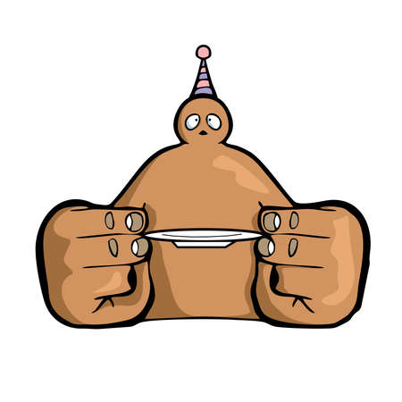 Monster cartoon illustration on white background Vector. Vector illustrationのイラスト素材