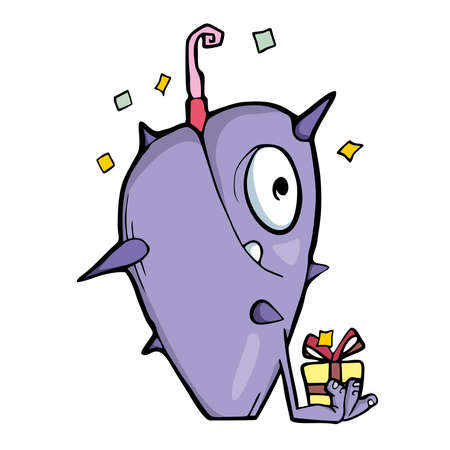 Monster cartoon illustration on white background Vector. Vector illustrationのイラスト素材