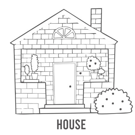 Coloring page for preschool children. Learn numbers for kindergartens and schools. Educational game. Vector illustrationのイラスト素材
