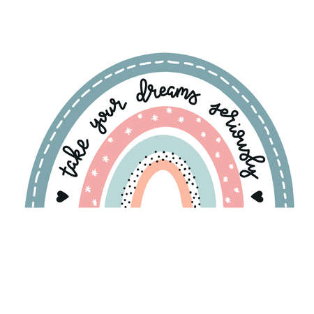 Rainbow in boho style Cute Baby rainbow Vector illustrationのイラスト素材