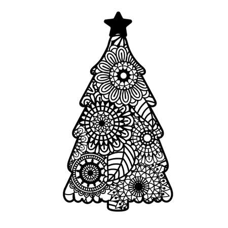Christmas decor isolated on white background Vector illustration.のイラスト素材
