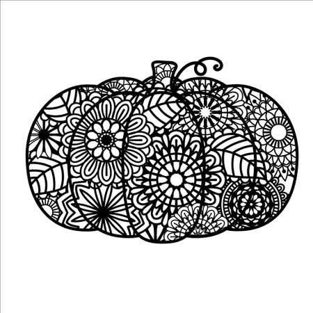 Pumpkin monogram isolated on white background Vector illustrationのイラスト素材