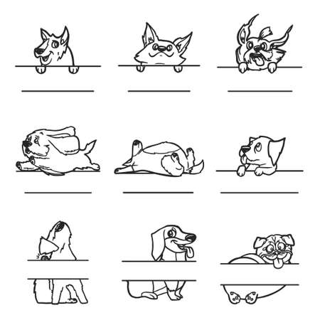 Keychain monogram dog Vector illustrarion.のイラスト素材