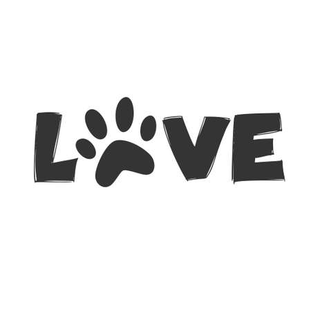 Dog Hand drawn typography poster. Conceptual handwritten phrase Hand lettered calligraphic design. Inspirational Vector illustrationのイラスト素材
