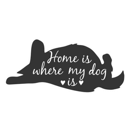 Dog Hand drawn typography poster. Conceptual handwritten phrase Hand lettered calligraphic design. Inspirational Vector illustrationのイラスト素材