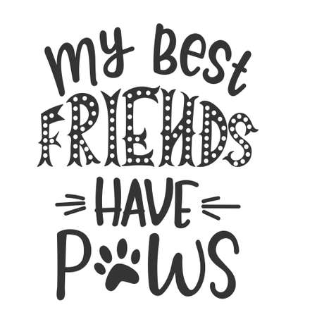Dog Hand drawn typography poster. Conceptual handwritten phrase Hand lettered calligraphic design. Inspirational Vector illustrationのイラスト素材