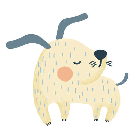 Cute dog on white isolated background. Vector illustrationのイラスト素材