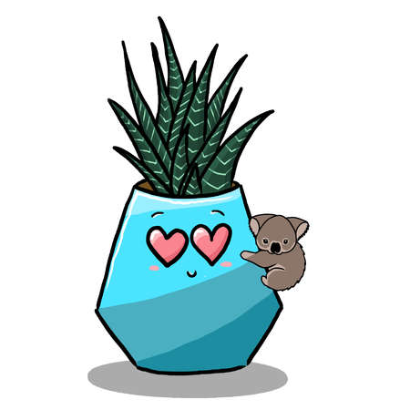 House Potted Plants Urban Jungle Vector isolated illustration.のイラスト素材