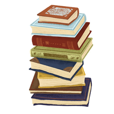 Books on white isolated background Vector illustration.のイラスト素材