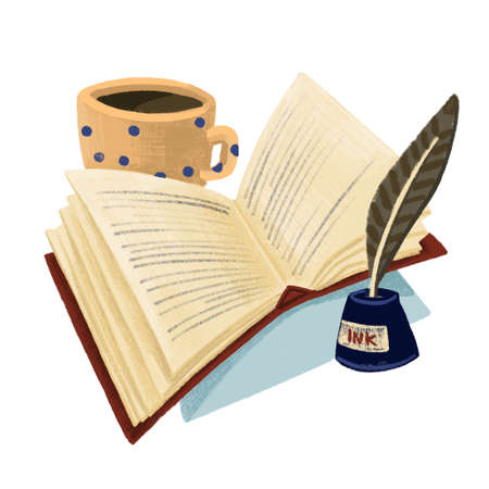 Books on white isolated background Vector illustration.のイラスト素材