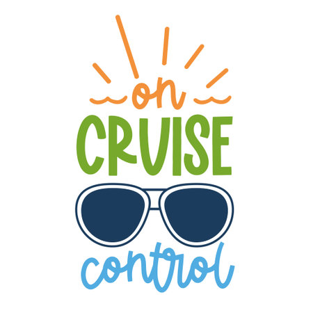 Cruise lettering for greeting card design, romantic illustration. Festive decoration. Invitation template. Vector illustrationのイラスト素材