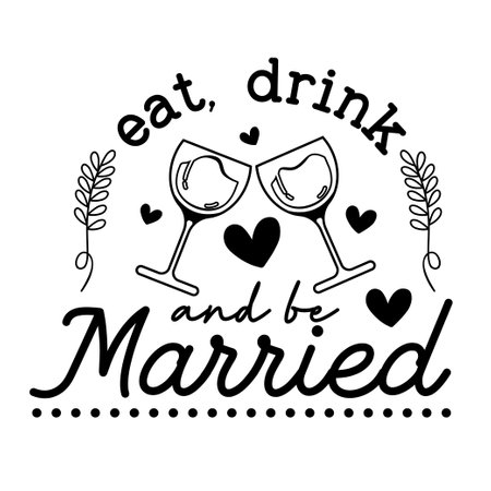 Wedding lettering for greeting card design, signs, romantic illustration. Festive decoration. Invitation template. Vector illustrationのイラスト素材