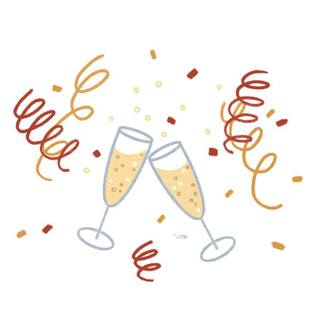 Chin chin glasses isolated on white background. Vector illustrationのイラスト素材