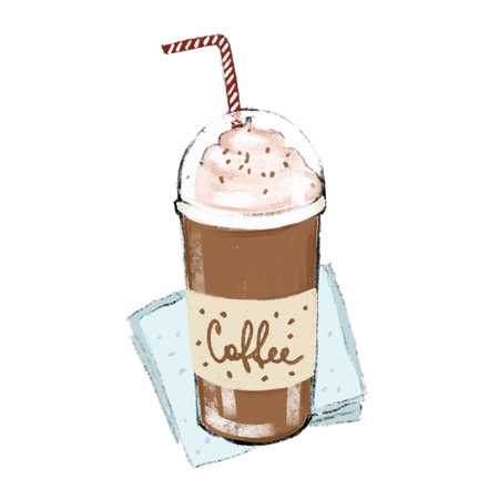 Cup of coffee on white background. Vector isolated illustrationのイラスト素材