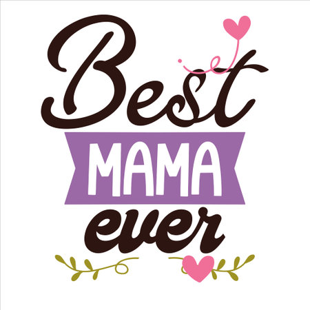 Mothers day lettering for greeting card design, signs, romantic illustration. Festive decoration. Invitation template. Vector illustrationのイラスト素材
