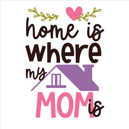 Mothers day lettering for greeting card design, signs, romantic illustration. Festive decoration. Invitation template. Vector illustrationのイラスト素材