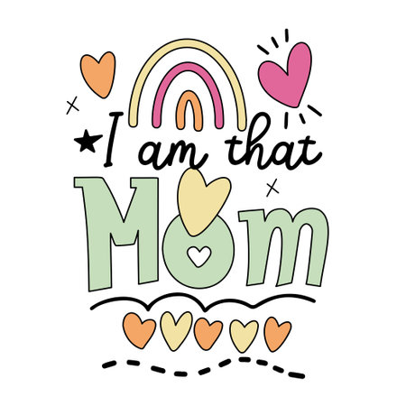 Retro Mothers Day hand written lettering Mental health quote. Modern typographic slogan. Vector illustrationのイラスト素材