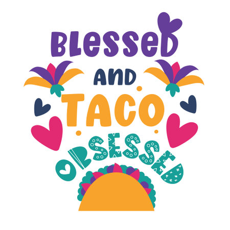 Cinco de Mayo lettering for greeting card design, romantic illustration. Festive decoration. Vector illustration.のイラスト素材