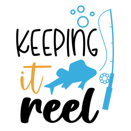 Fishing hand written lettering Mental health quote. Modern typographic slogan. Vector illustrationのイラスト素材