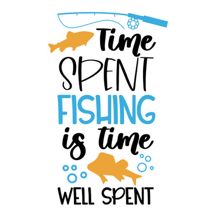 Fishing hand written lettering Mental health quote. Modern typographic slogan. Vector illustrationのイラスト素材