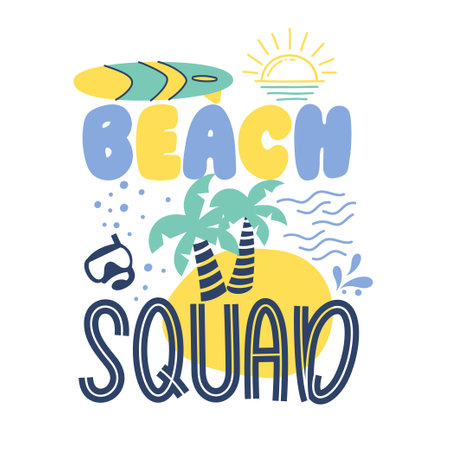 Summer hand written lettering Mental health quote. Modern typographic slogan. Vector illustrationのイラスト素材