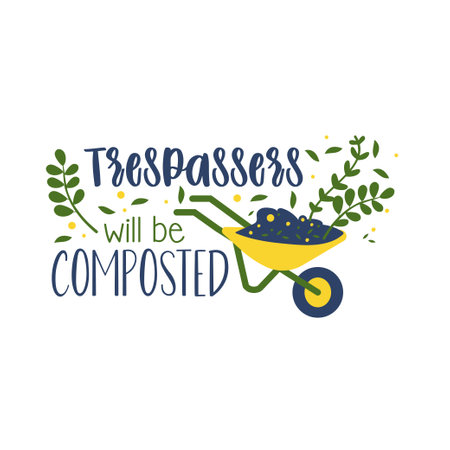 Gardening hand written lettering Mental health quote. Modern typographic slogan. Vector illustrationのイラスト素材