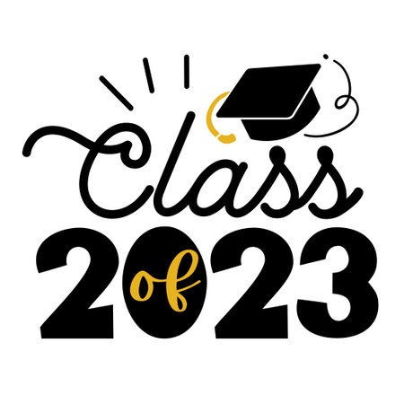 Graduation hand written lettering Graduate quote. Modern typographic slogan. Vector illustrationのイラスト素材
