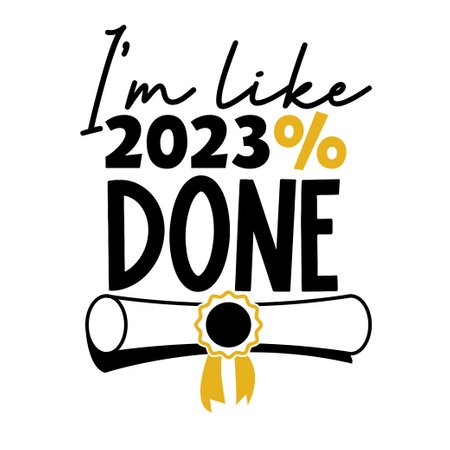 Graduation hand written lettering Graduate quote. Modern typographic slogan. Vector illustrationのイラスト素材