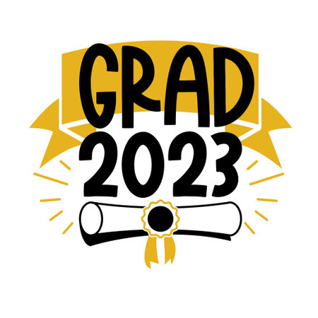 Graduation hand written lettering Graduate quote. Modern typographic slogan. Vector illustrationのイラスト素材
