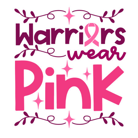 Breast cancer Hand drawn motivation lettering phrase in modern calligraphy style. Inspiration slogan for print and poster design. Vector illustrationのイラスト素材