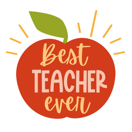 Teacher Hand drawn motivation lettering phrase in modern calligraphy style. Inspiration slogan for print and poster design. Vector illustration.のイラスト素材