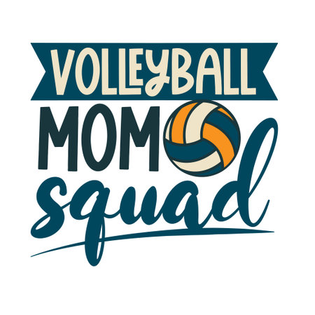 Volleyball lettering for greeting card design, signs, sport illustration. Festive decoration, t shirt design. Vector illustrationのイラスト素材
