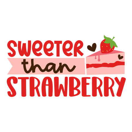 Strawberry lettering for greeting card design, signs, sport illustration. Festive decoration, t shirt design. Vector illustration.のイラスト素材