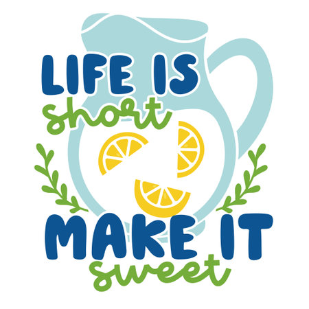 Lemon lettering for greeting card design, signs, sport illustration. Festive decoration, t shirt design. Vector illustration.のイラスト素材