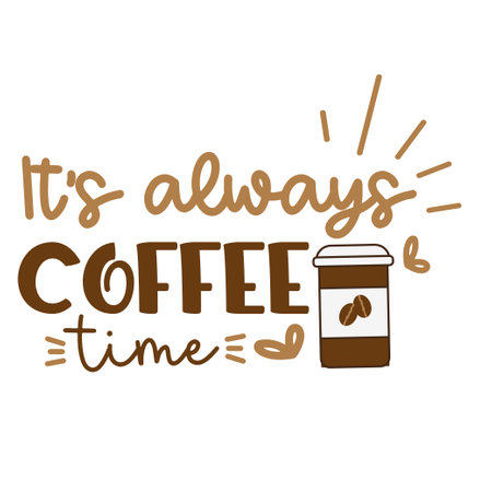 Coffee Hand drawn motivation lettering phrase in modern calligraphy style. Inspiration slogan for print and poster design. Vector illustration. . Vector illustrationのイラスト素材