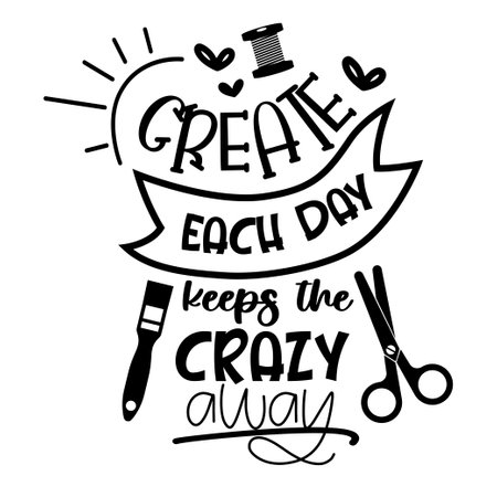 Crafting. Hand drawn motivation lettering phrase in modern calligraphy style. Inspiration slogan for print and poster design. Vector illustration. . Vector illustrationのイラスト素材