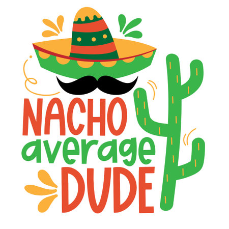 Fiesta lettering Vector illustration. Template for Greeting, Scrapbooking, Congratulations, Invitations, Planner, Diary, Notes. Vector illustrationのイラスト素材
