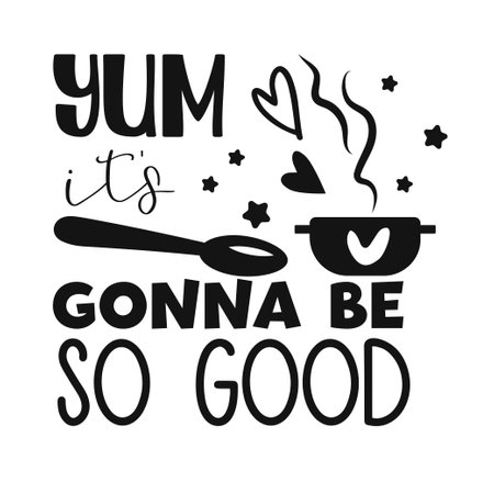 Happy kitchen drawn typography poster. Conceptual handwritten phrase Home and Family T shirt hand lettered calligraphic design. Vector illustrationのイラスト素材