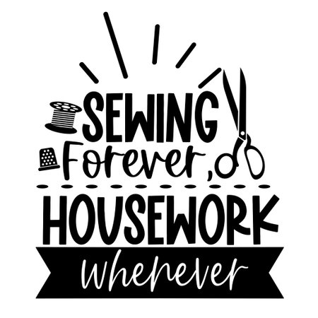 Sewing Inspirational vector Hand drawn typography poster. T shirt calligraphic design. Vector illustrationのイラスト素材