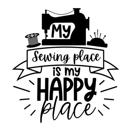 Sewing Inspirational vector Hand drawn typography poster. T shirt calligraphic design. Vector illustrationのイラスト素材