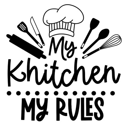 Kitchen Hand drawn typography poster. Conceptual handwritten phrase kitchen T shirt hand lettered calligraphic design. Vector illustrationのイラスト素材