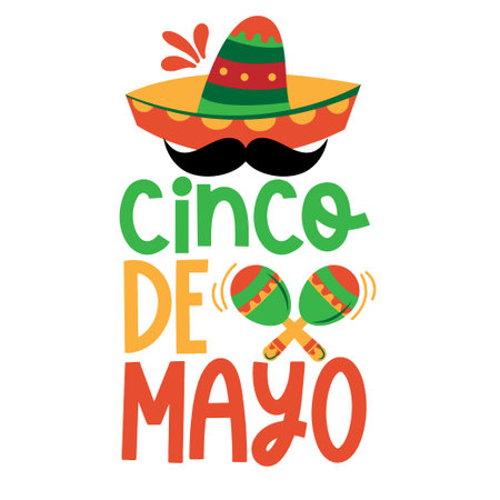 Fiesta lettering Vector illustration. Template for Greeting, Scrapbooking, Congratulations, Invitations, Planner, Diary, Notes. Vector illustrationのイラスト素材