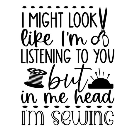 Sewing Inspirational vector Hand drawn typography poster. T shirt calligraphic design. Vector illustrationのイラスト素材