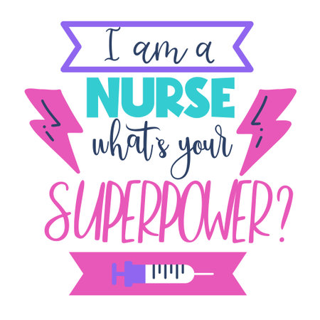 Nurse quote Inspirational vector Hand drawn typography poster. T shirt calligraphic design. Vector illustration.のイラスト素材